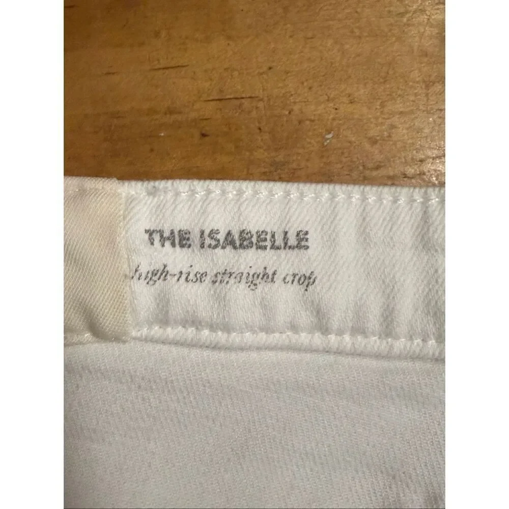 AG Adriano Goldschmied The Isabelle White High Rise Crop Jeans Size 29R (7834)